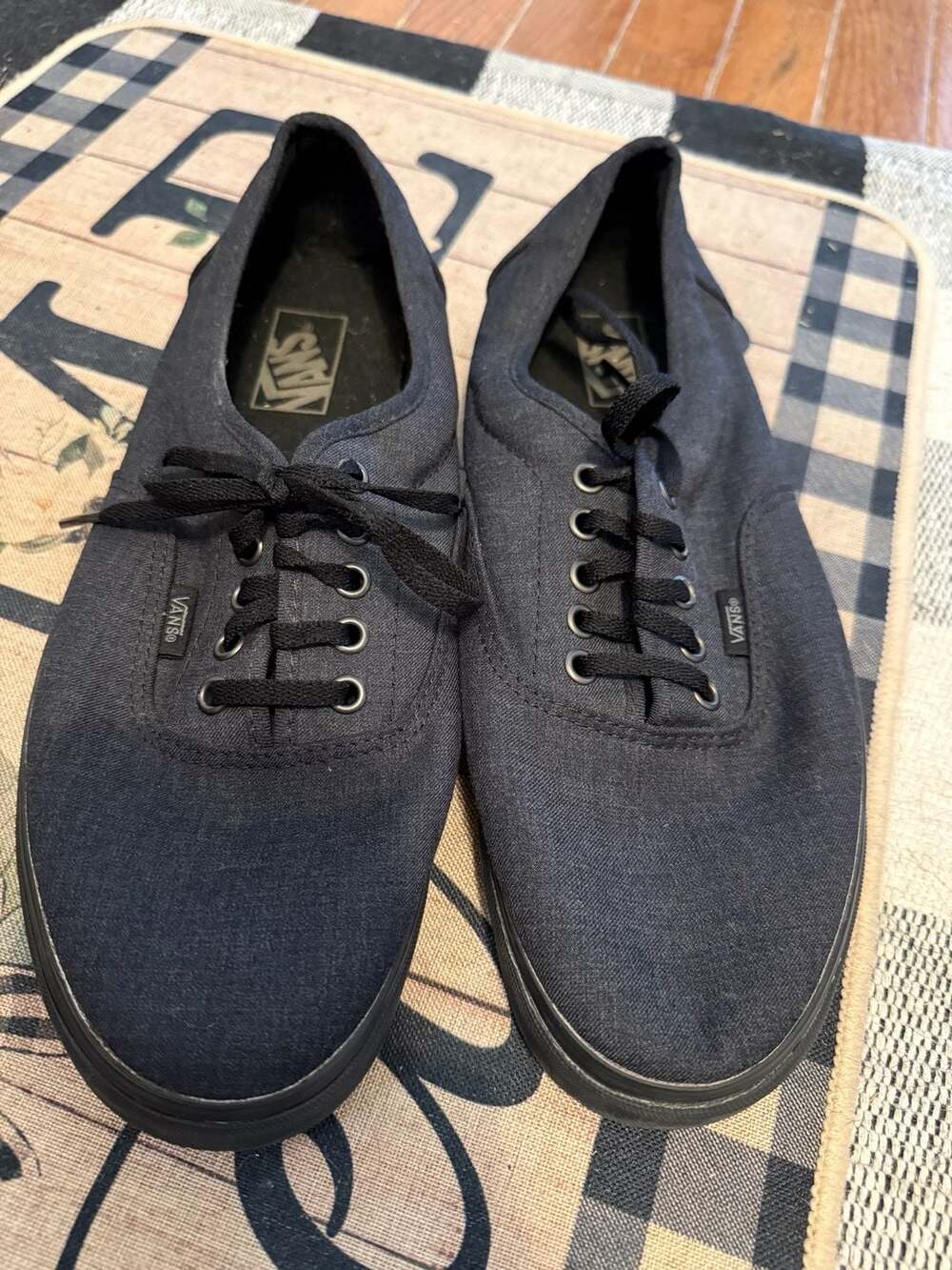 Vans LPE Fabric Dressed Up Black Low Top Skate Shoes Men's Size 10.5